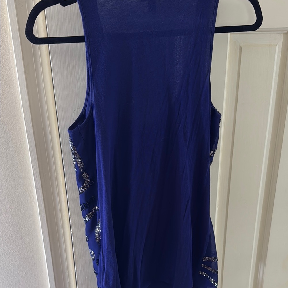 Express Fitted Purple Sequin Tank Top - Picture 4 of 5